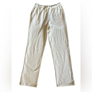 ELWOOD $90 Core Straight Leg Sweatpant White Organic Cotton Unisex Sz S NWOT
